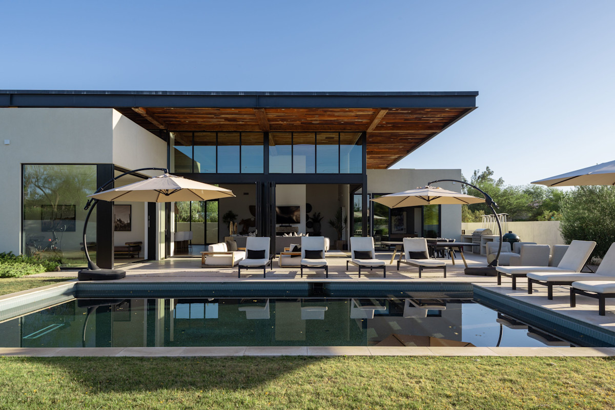 Pacaso villa with pool at golden hour